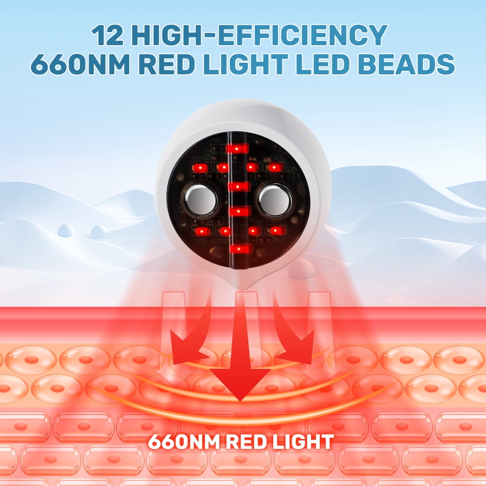 Facial Beauty Massager with Red Light Therapy & EMS Microcurrent, Portable Face Beauty Device for Skin Firming, Smoothing & Fine Lines Reduction