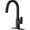 Matte Black, variant on Square Kitchen Faucet Brushed Nickel, Modern Pull Down Kitchen Sink Faucet with 2 Modes, S304 Stainless Steel Single Handle Faucet for Kitchen Sink, with Square Deck Plate