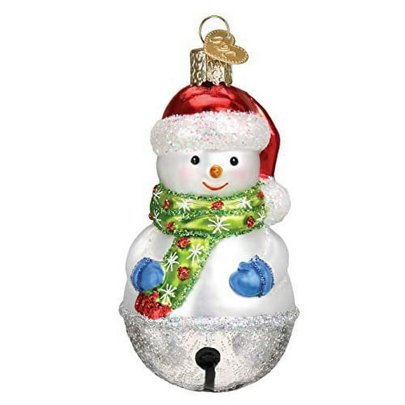 Old World Christmas Blown Glass Ornament for Christmas Tree, Jingle Bell Snowman
