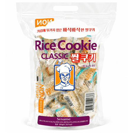 MILK CLASSIC Sesame Rice Cookies Non-Fried Puffed Rice Snack Individually Wrapped Crispy Rice Treats 10.58 oz