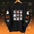 thumbnail image 2 of Jsaierl Halloween Sweatshirts for Women Cute Ghost Print Pullovers Trendy Classic Round Neck Long Sleeve Sweater Tops Halloween Costumes, Sizes S-2XL, 2 of 9