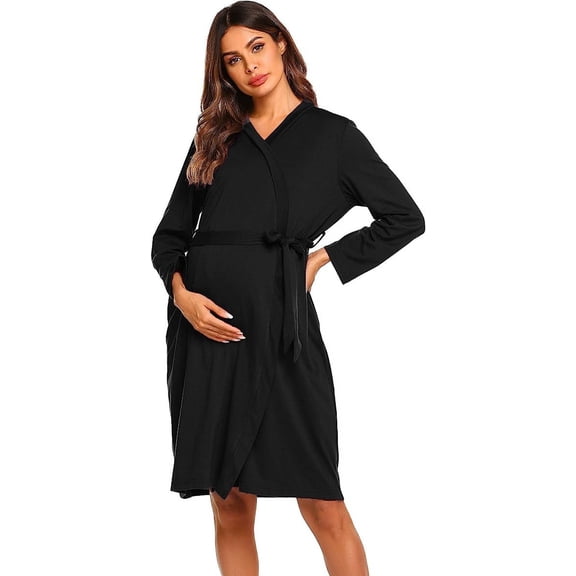 KISSGAL Maternity Nursing Robes for Women Bathrobe Knee Length Hospital Gowns Labor Delivery Nightgown Dress for Pregnancy Breastfeeding
