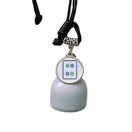 Mahjong Circle Dots 4 Tile Pattern Wind Chimes Bell Car Pendant