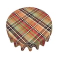 thumbnail image 3 of XMXT Waterproof Round Table Cloth, Mondrian Colorful Plaid Tablecloth Polyester Table Cover for Home Kitchen Dining Party Room Decor, 60 inches, 3 of 8