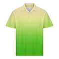 thumbnail image 5 of ohmzyzo Polo Shirts for Men Casual Short Sleeve Button Down Summer Tee Tops Trendy Comfy Gradient Color Tees Outdoor Golf Workout Shirts Green 3XL, 5 of 6