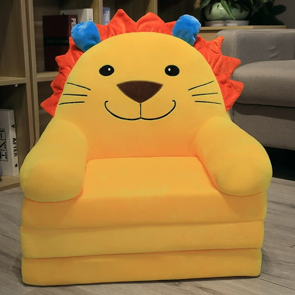 Huhuzaio Seat Cushion Plush Foldable Kids Sofa Backrest Armchair 2 In 1 Foldable Children Sofa Cute Cartoon Lazy Sofa Children Flip Open Sofa Bed For Living Room Bedroom Without Liner Filler