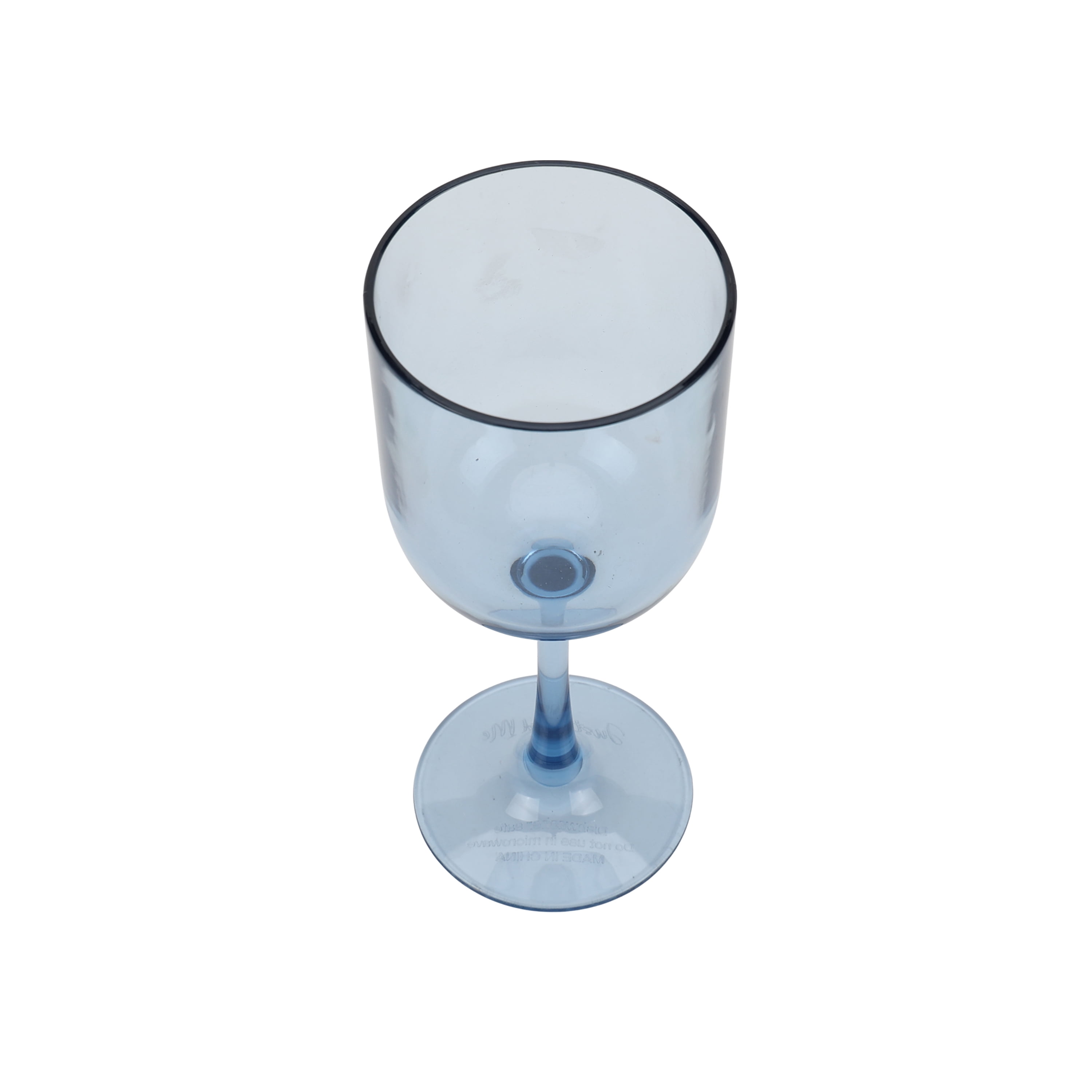 Just Feed Me by Jessie James Decker 4-Piece 12oz Stemmed Wine Glass Set, Blue