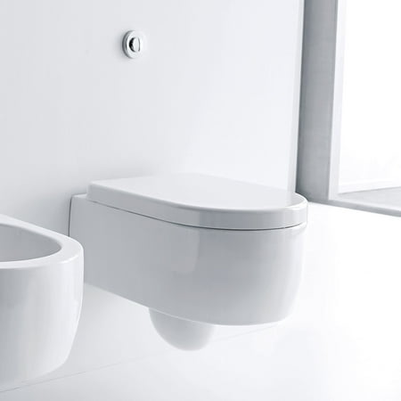 WS Bath Collections Flo 3115 Wall Hung Toilet with Seat and