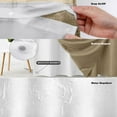 thumbnail image 4 of DawnJoanHD No Hook Waffle Weave Shower Curtain, Khaki Shower Curtains with Snap in Fabric Liner and See Through Top Window, 72"X75", 4 of 10
