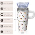 thumbnail image 3 of 20oz Chicken Pattern Tumbler with Handle Charming Birthday Christmas Gift for Chicken Lovers Women Men Insulated Travel Mug Fits Car Cup Holders Comfortable Grip Easy to Carry Errands Trips, 3 of 6