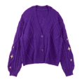 thumbnail image 1 of Cárdigan de punto suave con bordado de estrellas, chaqueta Vintage de otoño e invierno, TS, 1989, 1 of 5