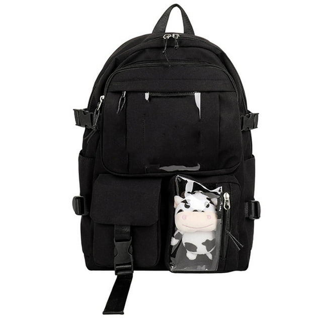 capacidad para niña escolar con bolsillos laterale de viaje informal para ordenador portátil tudiante Negro Sunnimix lindas mochilas