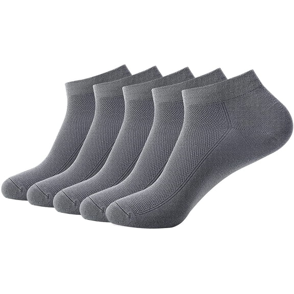 SERISIMPLE Ultra-Thin Ankle Viscose Bamboo Socks for Women - Mesh Breathable Lightweight Low-Cut Socks 5 Pairs (Dark Grey, Medium)