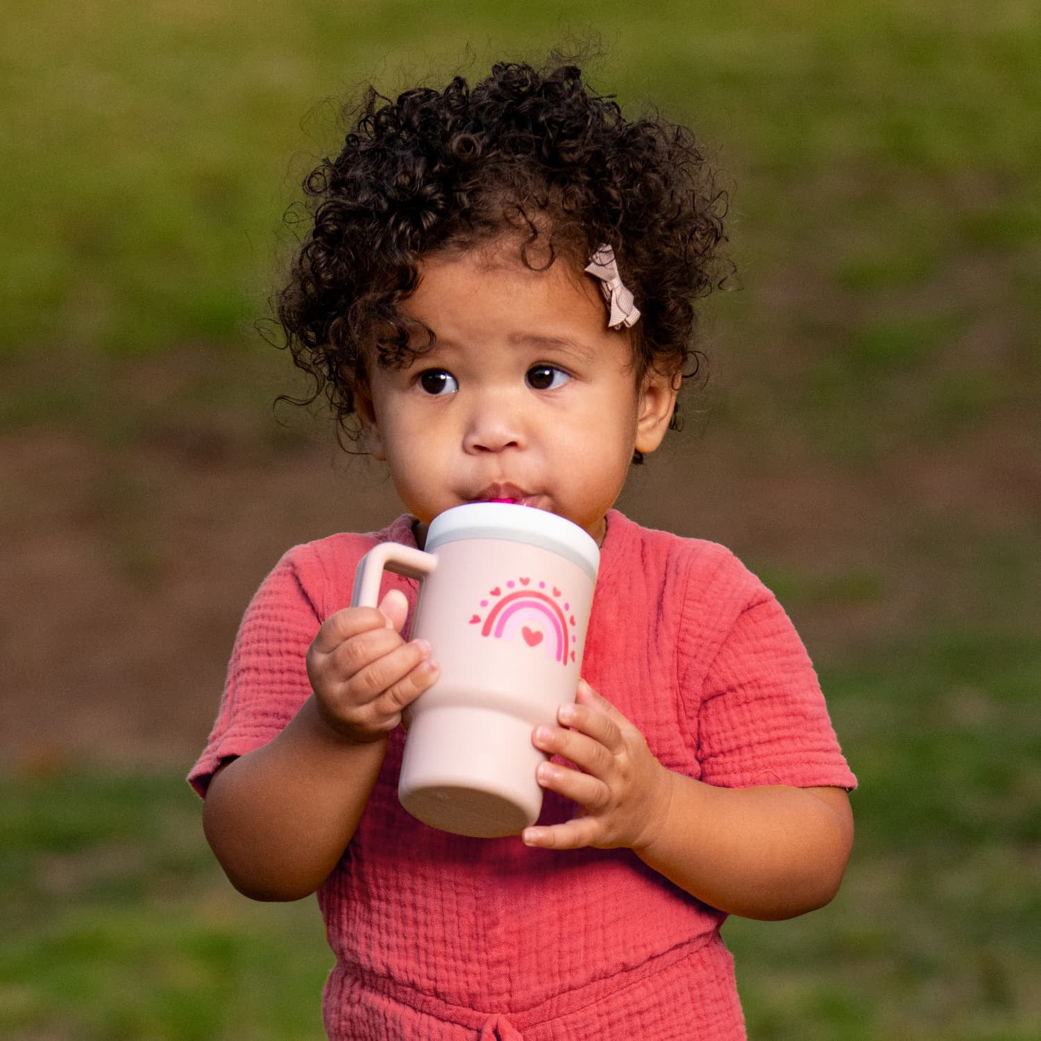 Infantino My 1st Tumbler Valentine's Edition – Adorable Miniature Tumbler with Leak-Resistant Straw and Toddler-Friendly Handle, Encourages Hydration, Easy to Clean, 9 fl. oz
