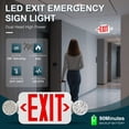 thumbnail image 2 of 2PK Red Exit Sign with Emergency Lights, Two Adjustable Round Heads LED Emergency Exit Light with Battery Backup, UL Listed, AC 120/277V, Commercial Exit Lights for Business, 2 of 6