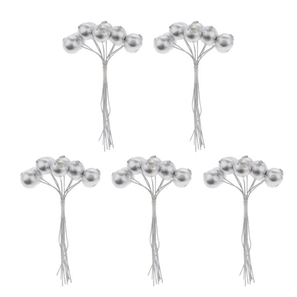 50 paquetes de y bayas de flores artificiales para , adornos para árboles de Navidad, artesanía Plata mayimx Ramita de bayas artificiales