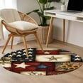 thumbnail image 5 of American Flag Round Area Rug 4ft, Texas Star Farmhouse Sunflowers Blue Red Washable Non-Slip Circle Rugs for Bedroom Living Room Kitchen, Soft Non Shedding Circle Carpet for Dining Room Dorm, 5 of 9