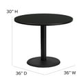 thumbnail image 4 of 36'' Round Black Laminate Table Set with X-Base and 4 Black Trapezoidal Back Banquet Chairs, 4 of 4
