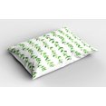 thumbnail image 2 of Ambesonne Leaf Pillow Sham 2 Pack, Watercolor Swirls Branches, 36"x20", Green White, 2 of 3