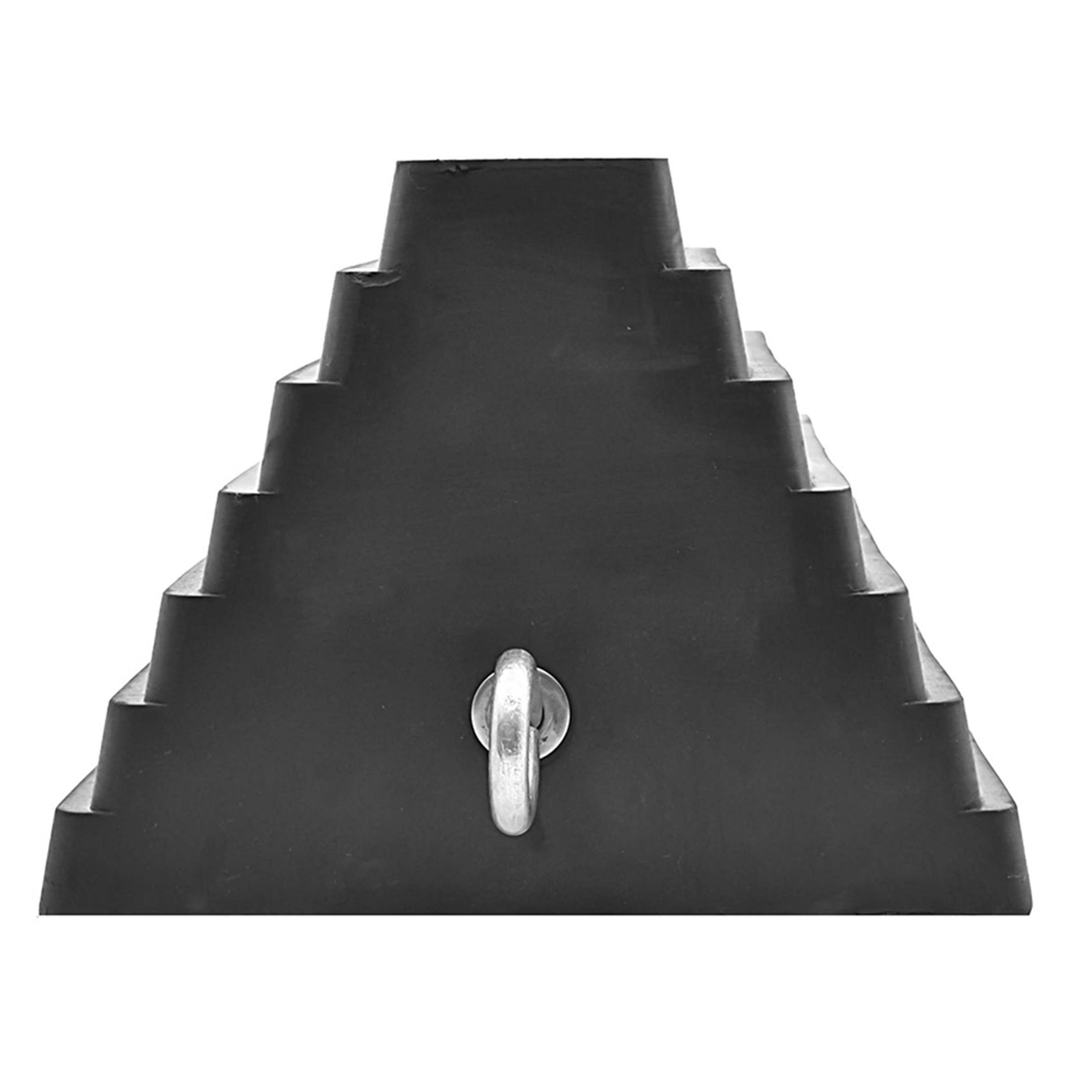 Hyper Tough Pyramid Rubber Wheel Chock with Eyebolt, Heavy-Duty Non-Slip Design for Cars, Trailers, RVs and Trucks