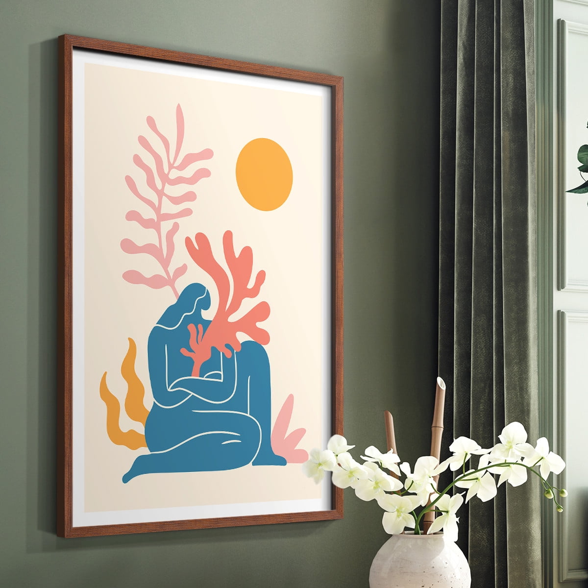 Matisse CCCXX in Brown Solid Wood 16 x 20 Framed Print