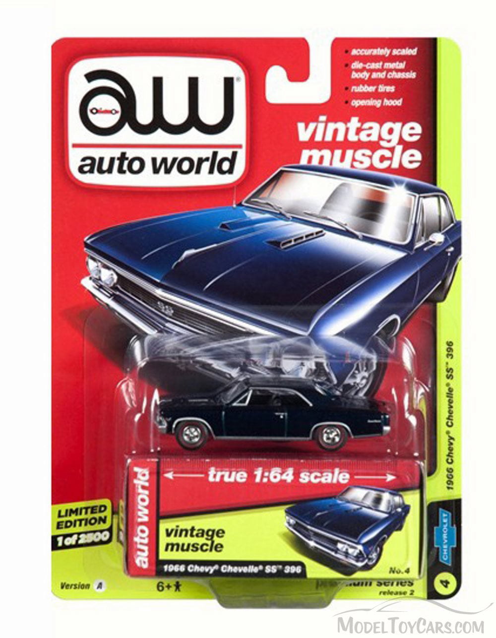 1966 Chevrolet Chevelle  Blue Danube *RR** Auto World Hobby 1:64 OVP  *SALE* 