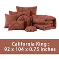 thumbnail image 2 of 7-Piece Pinch Pleat Pintuck Bedding Comforter Set for Bedroom, Home, Apartment, California King, Red, 2 of 5