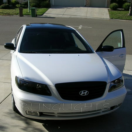 Smoke Overlay - Hyundai Azera Tinted Smoked Head Lamps Lights Overlays Film Protection