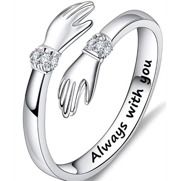 Open Hug Ring Gold Plated Adjustable Silver Ring With Diamond Treatment Open Mouth Fashion Jewelry For Women Today