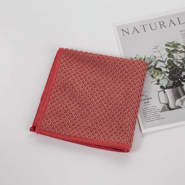 Nvzi 10 paños de cocina rojos para platos, paños de microfibra absorbentes, trapos de secado rápido, ideales para limpiar la cocina, 11,81 x 11,81 pulgadas