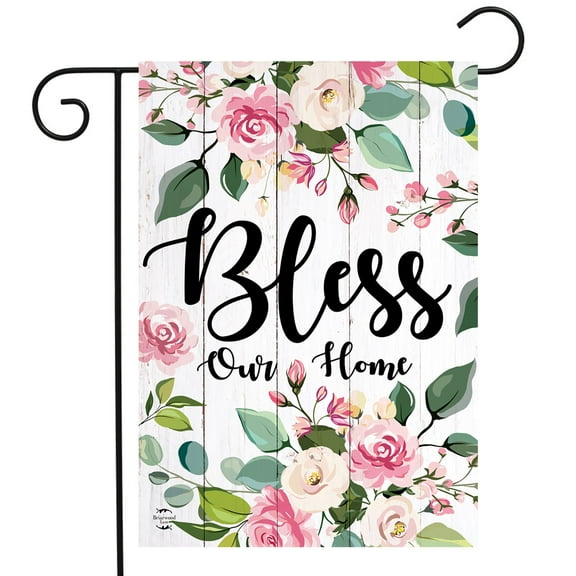 Briarwood Lane Floral Bless Our Home Double-Sided Garden Flag