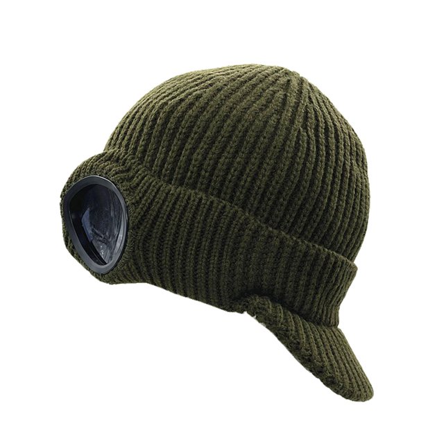 Gorro para hombre, gorro grueso para esquiar, cálido, a prueba de viento, con visera, elegante con Verde Yuyangstore Gorro de punto