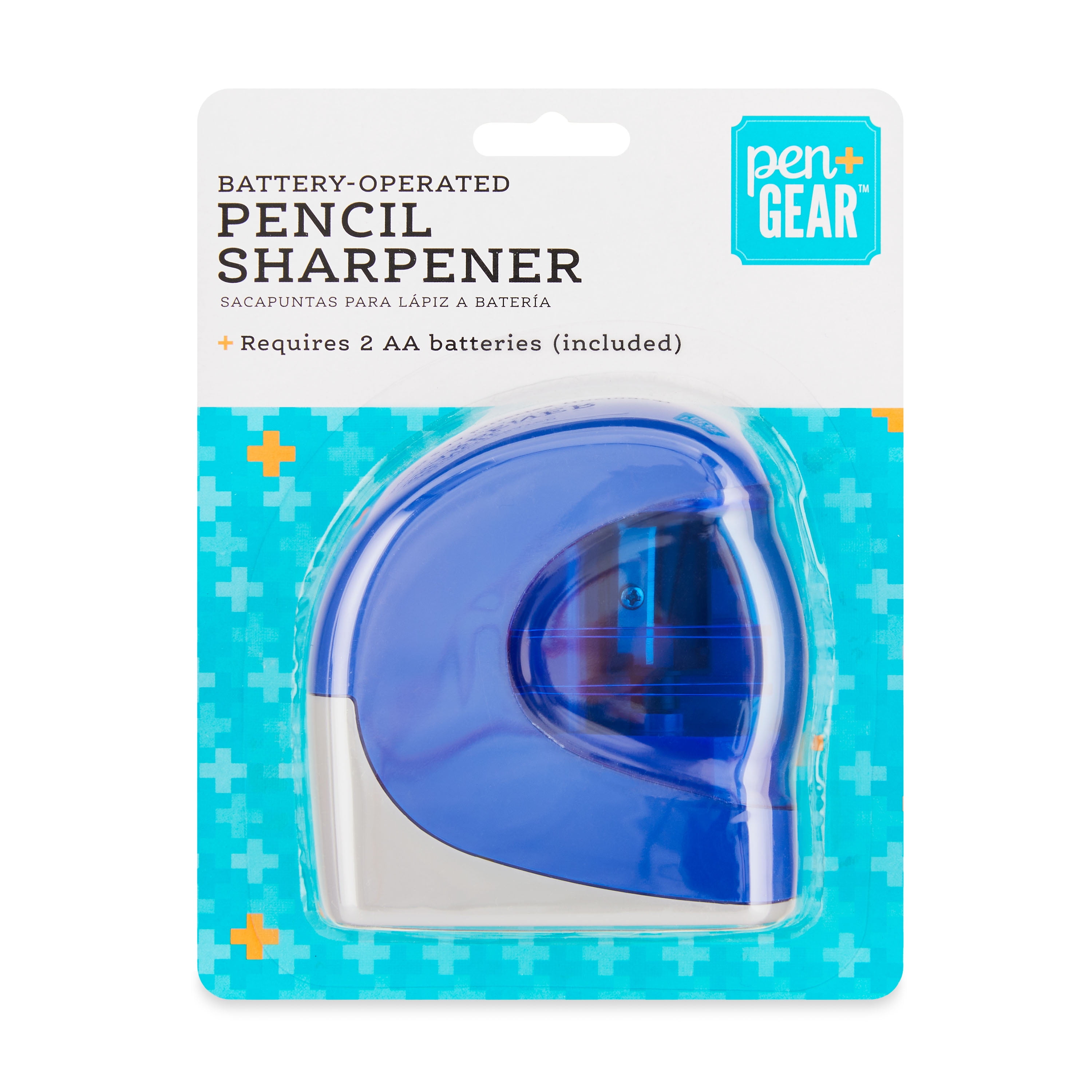 Pen+Gear Battery-Operated Pencil Sharpener, Blue