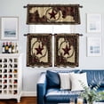 thumbnail image 2 of Western Texas Star Kitchen Curtains Sets for Windows 36 Inch Length, Retro Rustic Brown Farmhouse Rod Pocket Window Treatments Tier Curtains and Valances Set for Bedroom/Bathroom, 2 of 8