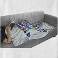 thumbnail image 6 of Starfish Soft Flannel Fleece Blanket, Cartoon Styled Starfish with Summer Season Vacation Accessories Striped Backdrop, Cozy Plush for Indoor and Outdoor Use, 50" x 60", Multicolor, by Ambesonne, 6 of 6
