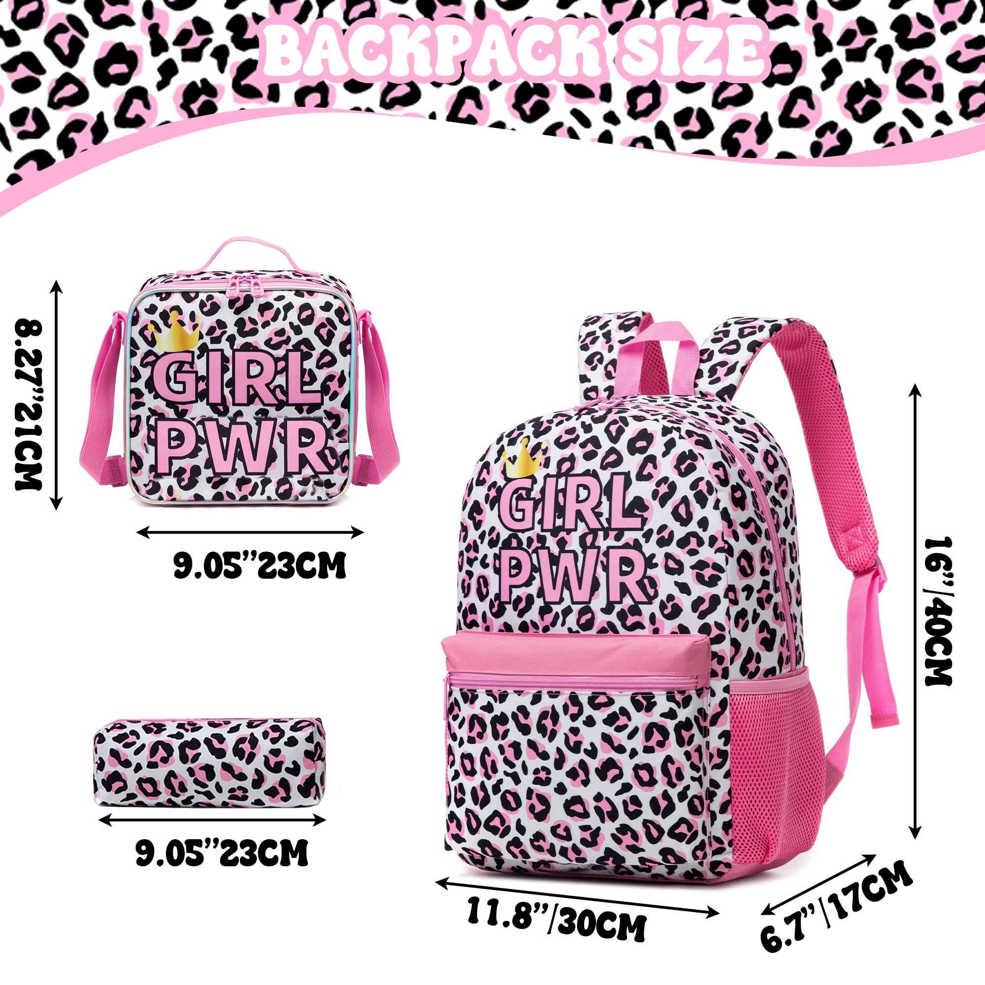 Kids Carry on Luggage Sets for Girls with Travel Neck Pillow School Backpack,Pink Suitcases with Wheels Hardshell Suitcase Set Airline Approved 16 Inch