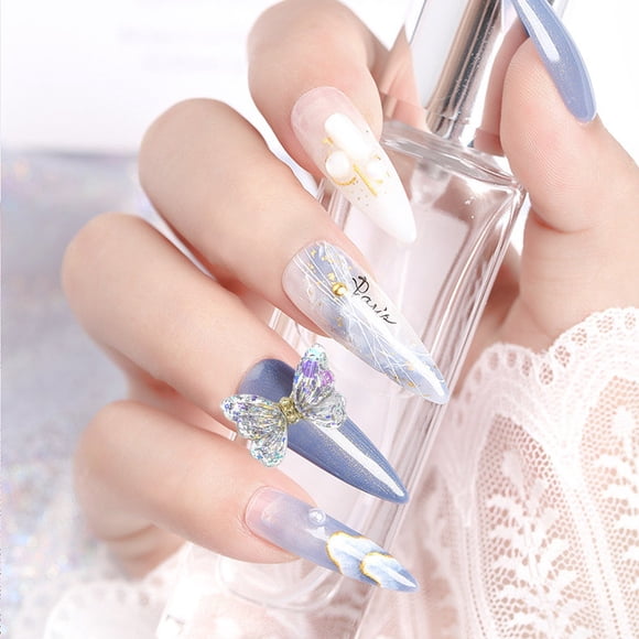 Women Fashion 3D Nail Jewelry Smart Butterfly Manicure Butterfly Jewelry Single Colorful Butterfly Jewelry Nail Jewelry Set DIY Craft Nail Supplies