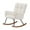 Beige, variant on Hassch Rocking Chair, Boucle Upholstered Glider Rocker with High Backrest, Reading Chair Modern Rocking Accent Chairs Glider Recliner for Living Room, Nursery, Off-White