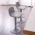 thumbnail image 7 of YOUNIKE Bar Stools Set of 2, PU Leather Bar Chairs, Swivel Sturdy Metal Base, Height Adjustable Counter Stools, Gray, 7 of 7