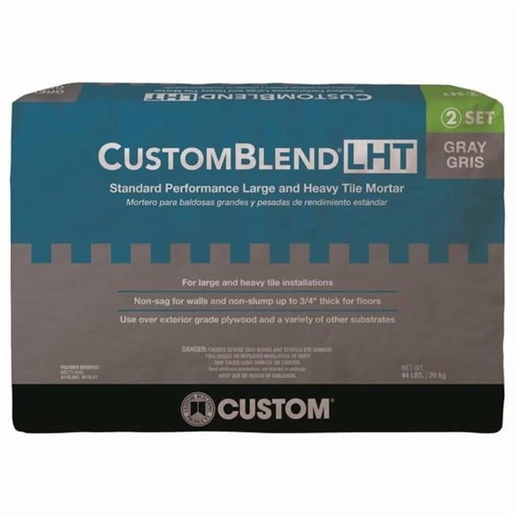 CUSTOM CustomBlend LHT Large & Heavy Tile Mortar, Gray - TDS-455