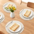 thumbnail image 2 of Placemats Set of 6 Leather Placemats for Kitchen Dining Table Placemats Wipeable Table Mat White 13x13inch, 2 of 6