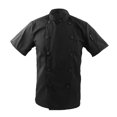 thumbnail image 2 of Hombres, Mujeres, Cuello Mandarín, Doble Botonadura, Manga Corta, Uniforme De Chef, Uniforme - Negro, 3XL Sunnimix Chaqueta de chef para mujeres, 2 of 8