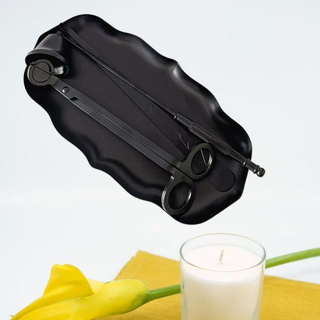 Elodie Sharplace Candle Accessory Set, Candle Wick Trimmer, Candle Wick Dipper, Black