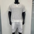 thumbnail image 5 of Mens Casual Tracksuit Set Shorts Outfits 2 Piece Sets White XXL, 5 of 7