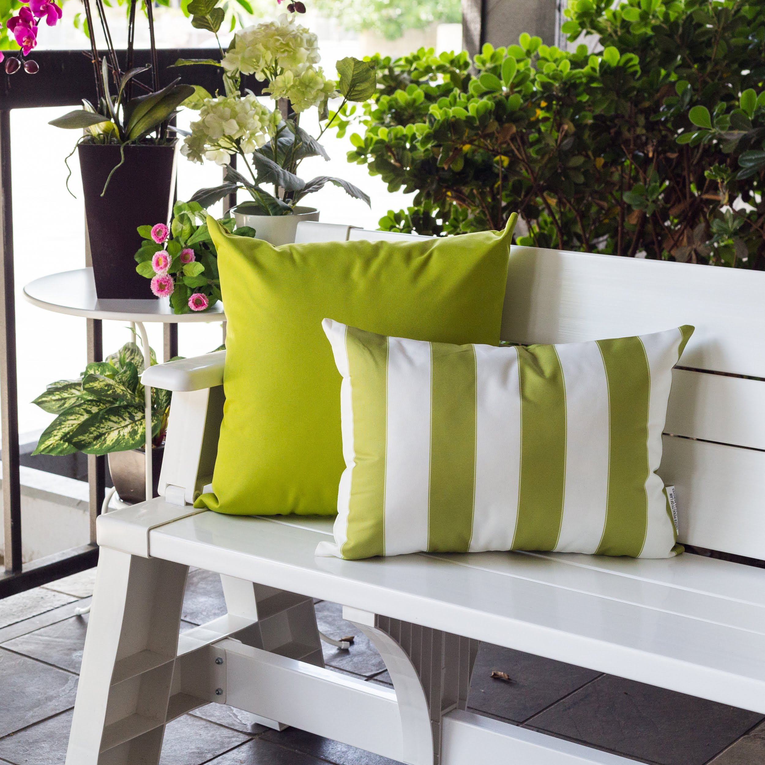 Riley Lime Rectangular Outdoor Throw Pillow