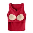 thumbnail image 6 of Lumtrix Womens Tank Tops Built In Bra Summer V Neck Sleeveless Basic Tee Ribbed Fitted Casual Shirts 2026 Trendy Clothes Red XL, 6 of 7