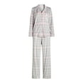 thumbnail image 3 of Joyspun Women's Velour Notch Collar Top and Pants Pajama Set, 2-Piece, Sizes S-3X, 3 of 5