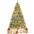 thumbnail image 2 of Topbuy 8FT Snow Flocked Artificial Christmas Hinged Tree Pre-lit Artificial Xmas Full Tree with 1,502 Branch Tips, 2 of 10