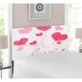thumbnail image 2 of Love Headboard, Love Heart Shaped Balloons Party Entertainment Happiness Theme Retro Print, Upholstered Decorative Metal Bed Headboard with Memory Foam, Twin Size, Magenta Rose White, by Ambesonne, 2 of 4