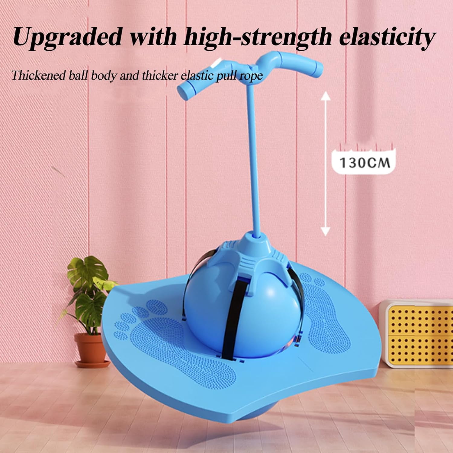 Balance Jumping Ball, Jump Balance Ball with Durable Handle and Pump, Supports Core Strength and Coordination, Fun Exercise for Kids and Adults at Home, Parks